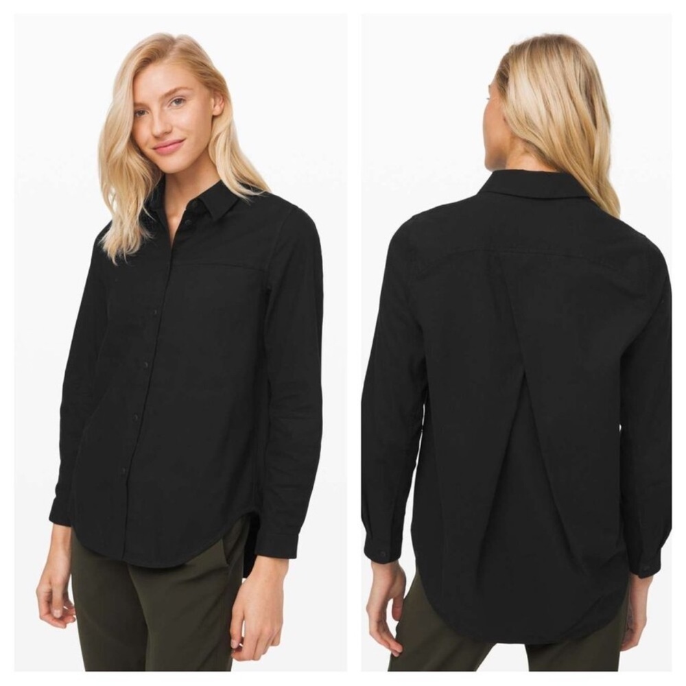 Lululemon Athletica Black Full Day Ahead Flannel Shirt